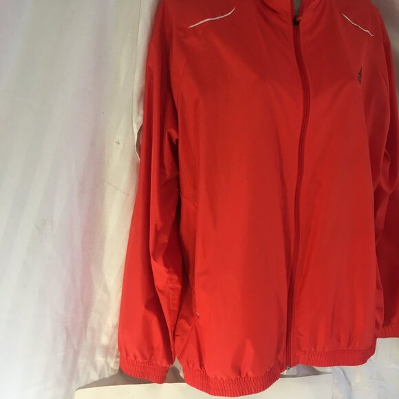 Adidas Jacket Mens Large Navy Orange Windbreaker Full Zip Logo Windbreaker - Picture 8 of 15